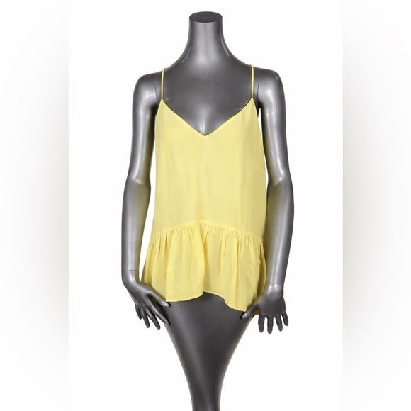cinq a sept Tops - NWT Cinq à Sept 100% Silk Ruffle Peplum Top – XS (Yellow)